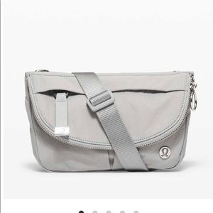 EUC Lululemon All Night Micro Festival Bag Silver Drop - Grey w Silver Hardware